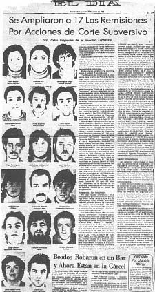 En junio de 1983 son detenidos 25 jóvenes, la mayoría dirigentes y militantes de la FEUU.