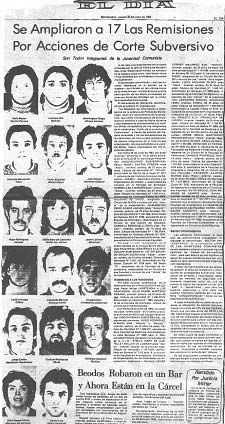 En junio de 1983 son detenidos 25 jvenes, la mayora dirigentes y militantes de la FEUU.